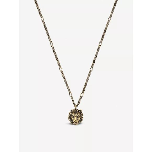 Gucci Jewelry - Authentic Gucci Lion Head Motif Brass necklace